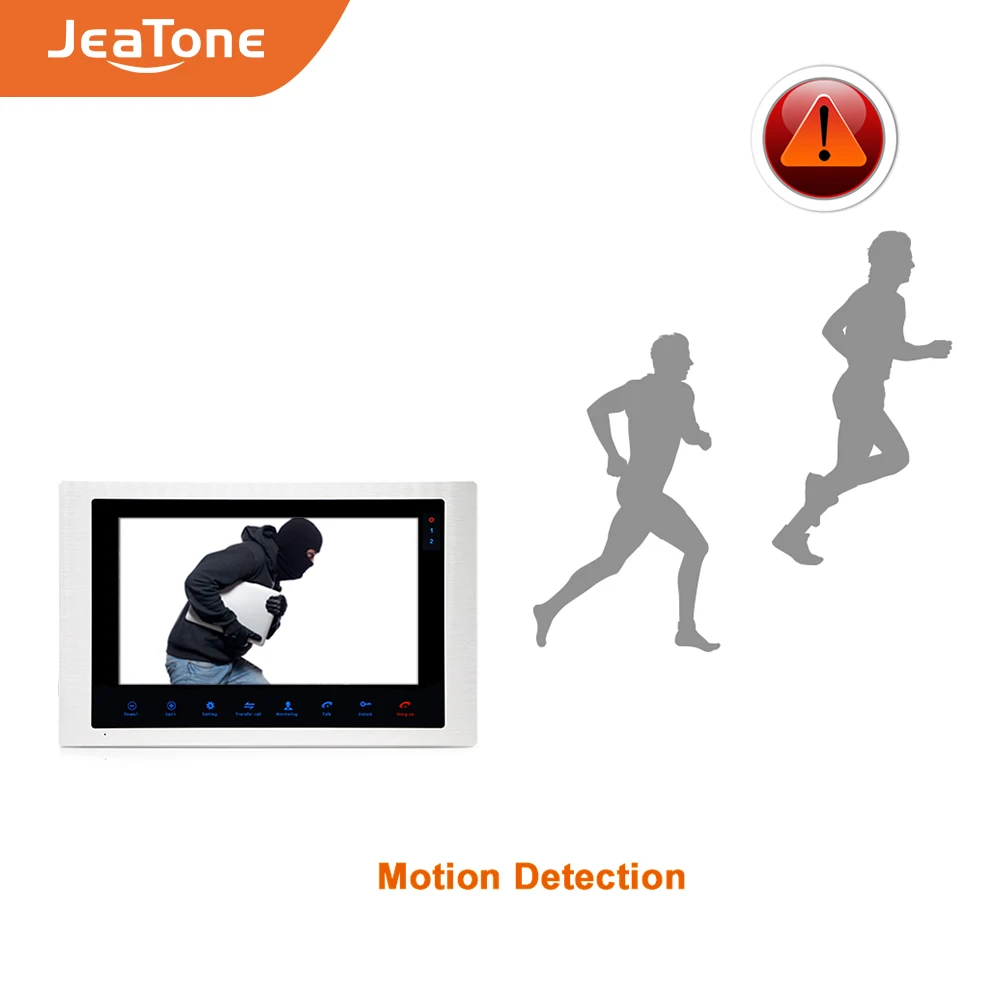 Видеодомофон Jeatone 1080P AHD 10 дюймов водостойкий с поддержкой голосовых сообщений