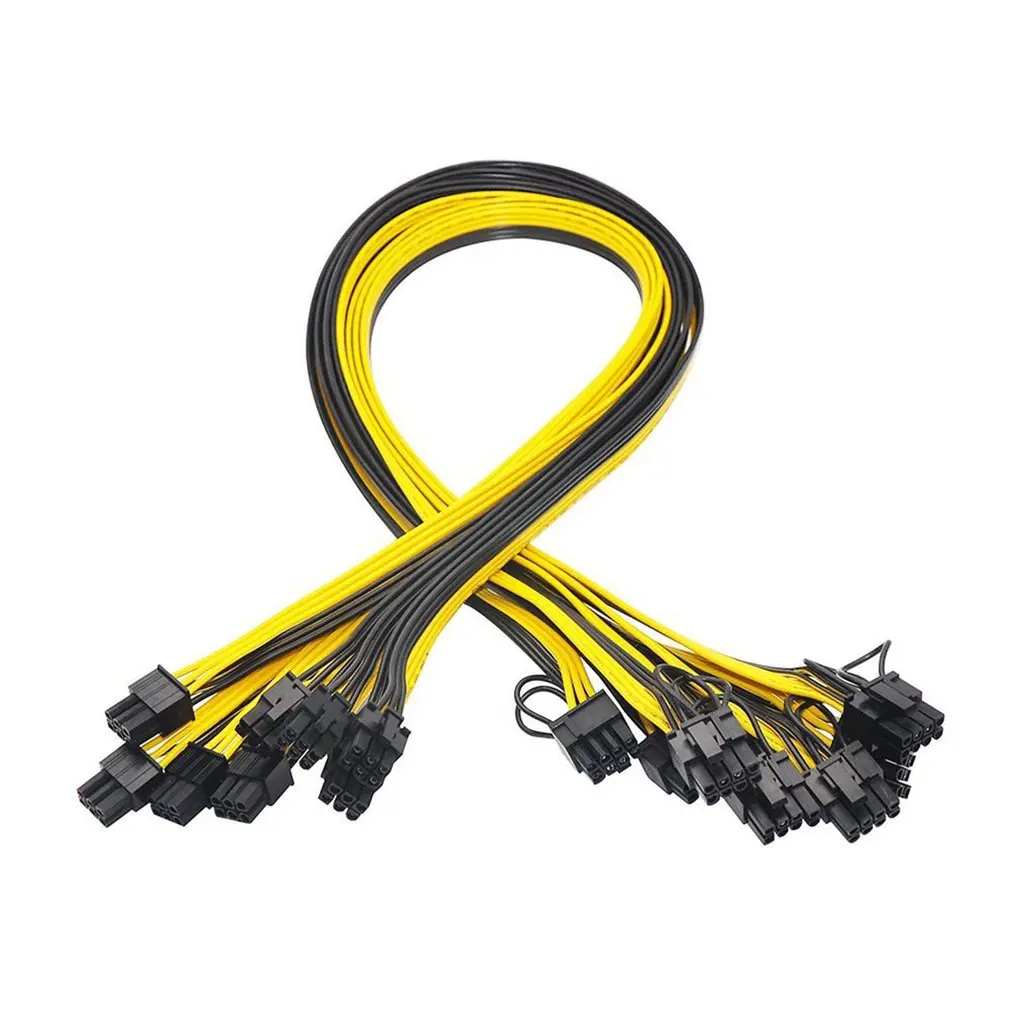  6 Pcs 6 Pin PCI-e To 8 Pin (6 + 2) PCI-E (Male To Male) GPU Power Cable 50cm For Graphics Cards Mining Server Board