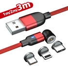 Магнитный кабель USB Type-C, вращающийся на 540 градусов, 3 м, длинный, для iPhone, 1 м, 2 м