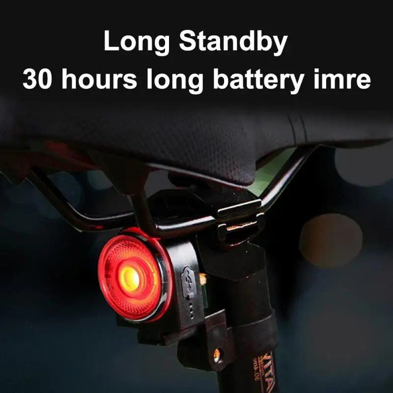 

Smart Tail Light USB Charging LED Warning Tail Light Road Bike Anti-theft Alarm Lock Automatic Brake Cycling Taillight MTB Lamp