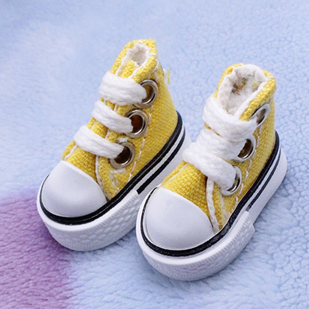 1 пара кроссовок со шнуровкой подарок из парусины ручная работа кукольная обувь