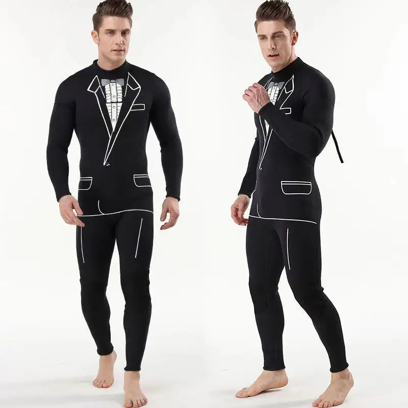 

Neoprene New 3mm Men Wetsuit Long sleeves Diving Suit Men Close Body Spearfishing Scuba Dive Surfing Snorkeling Swimsuit 3XL