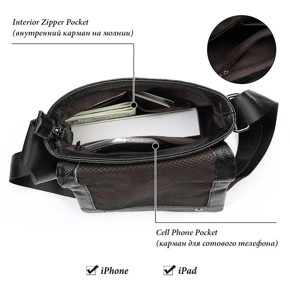 Мужская сумка мессенджер из 100% натуральной кожи деловая коровьей брендовая