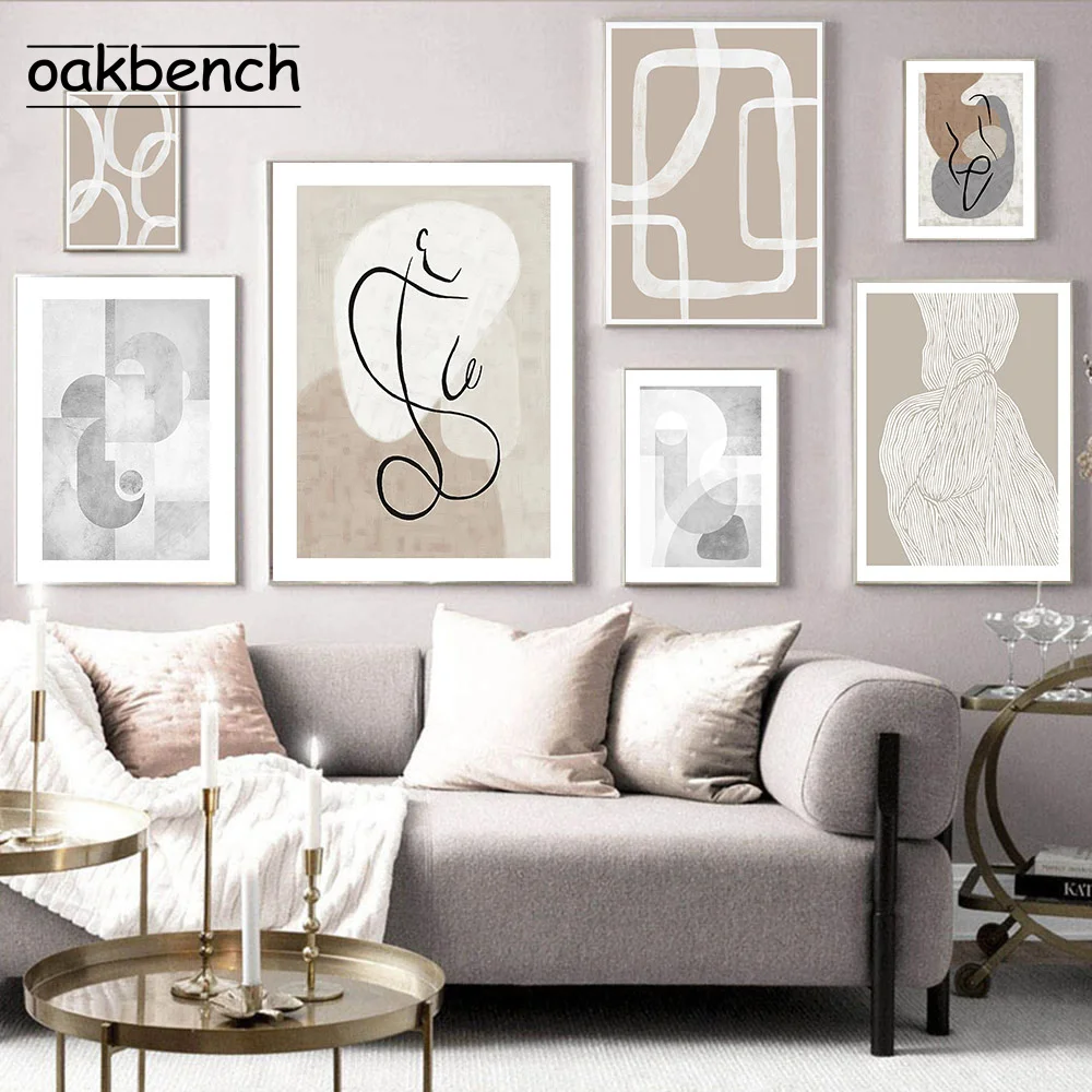 

Abstract Minimalist Wall Art Canvas Painting Geometry Splice Print Line Drawing Poster Nordic Wall Pictures Living Room Decor