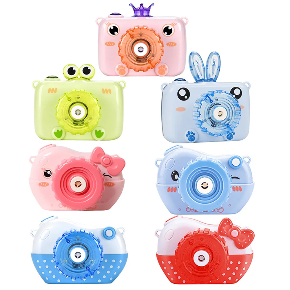 

Electric Bubble Machine Cartoon Electric Light Music Automatic Bubble Camera Children's Toy Bubble Machine Without Bubble Water