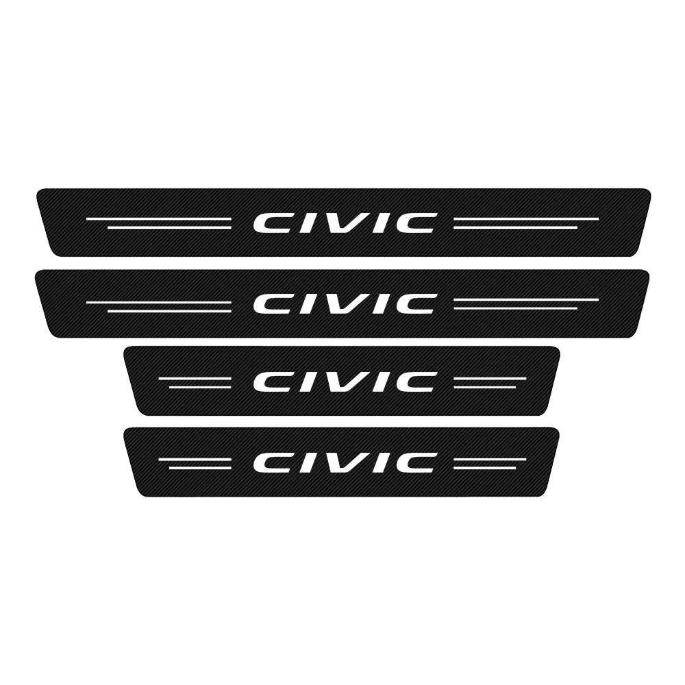Наклейки на пороги автомобиля 4 шт. для Honda Civic 7 8 9 10 2020 2019 2018 2017 - 2001 | Автомобили и