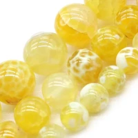 natural yellow fire agates onyx stone round loose spacer beads for jewelry making diy necklace bracelet 15strand 6810mm