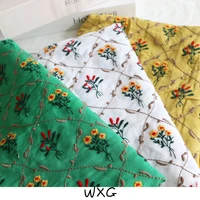 green white and colored multicolor colorful thread flowers linen embroidery shirt dress cloth diy
