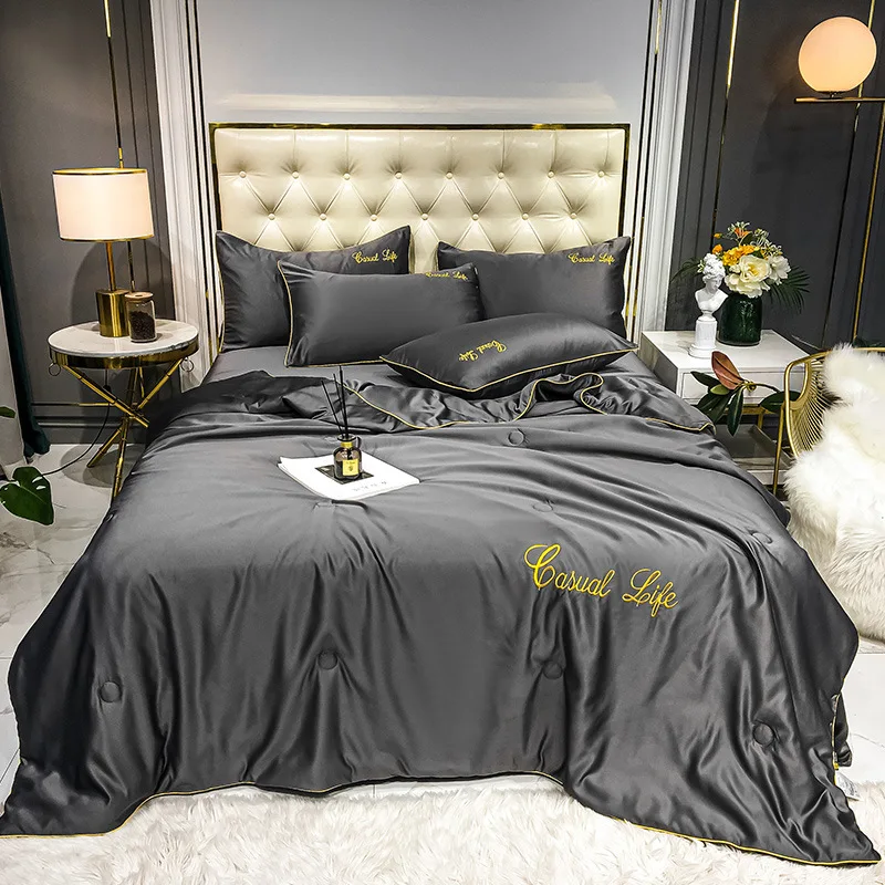 Роскошные шелковые простыни из тенсела постельное белье чистого сатина домашний