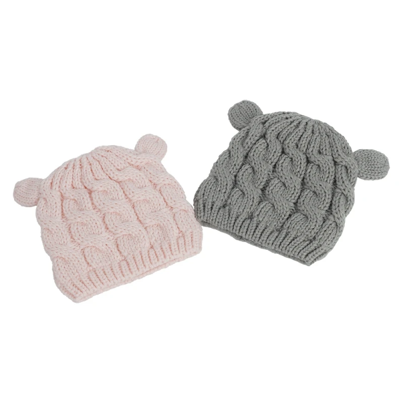 Gorro de punto con orejas para beb&eacute;, gorro c&aacute;lido para beb&eacute;, gorros para beb&eacute;-4