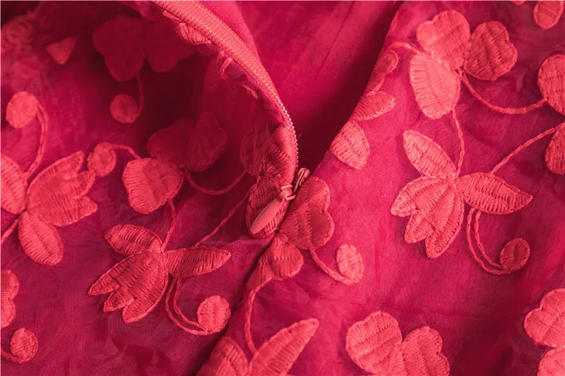 Летняя одежда для девочек бальное платье красное с блестками ранвечерние