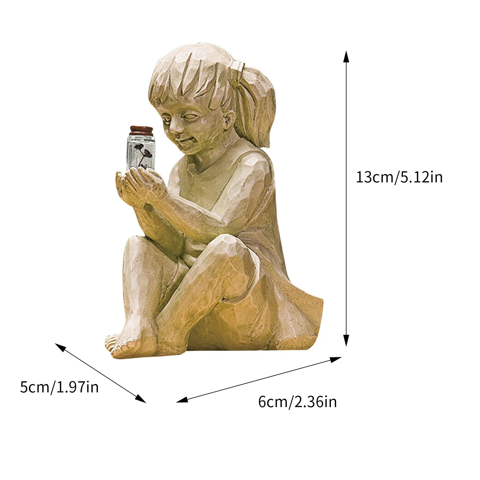 

2021 home decor A KID WITH SOLAR FIREFLIES GARDEN STATUE-GARDEN DECORATION