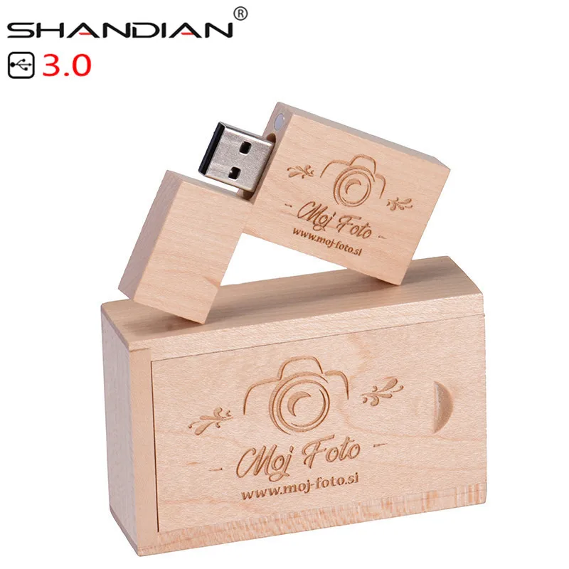 USB-флеш-накопитель SHANDIAN деревянный с коробкой 4/16/32/64 ГБ 1 шт. | Компьютеры и офис