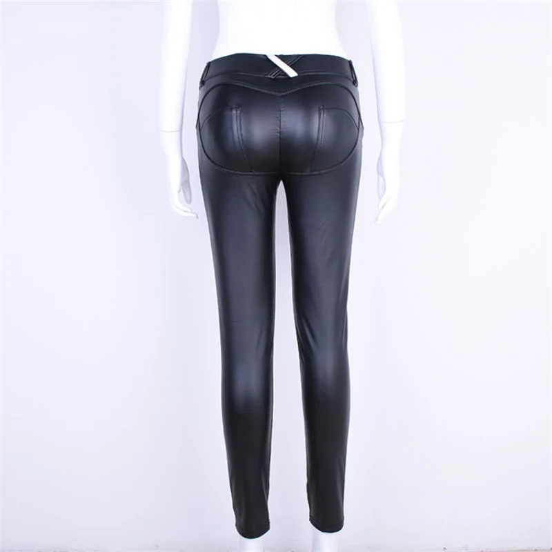NORMOV, сексуальные кожаные леггинсы с низкой талией, женские одноцветные обтягивающие эластичные леггинсы с эффектом пуш-ап для фитнеса размера плюс, женские леггинсы для тренировок из искусственной кожи