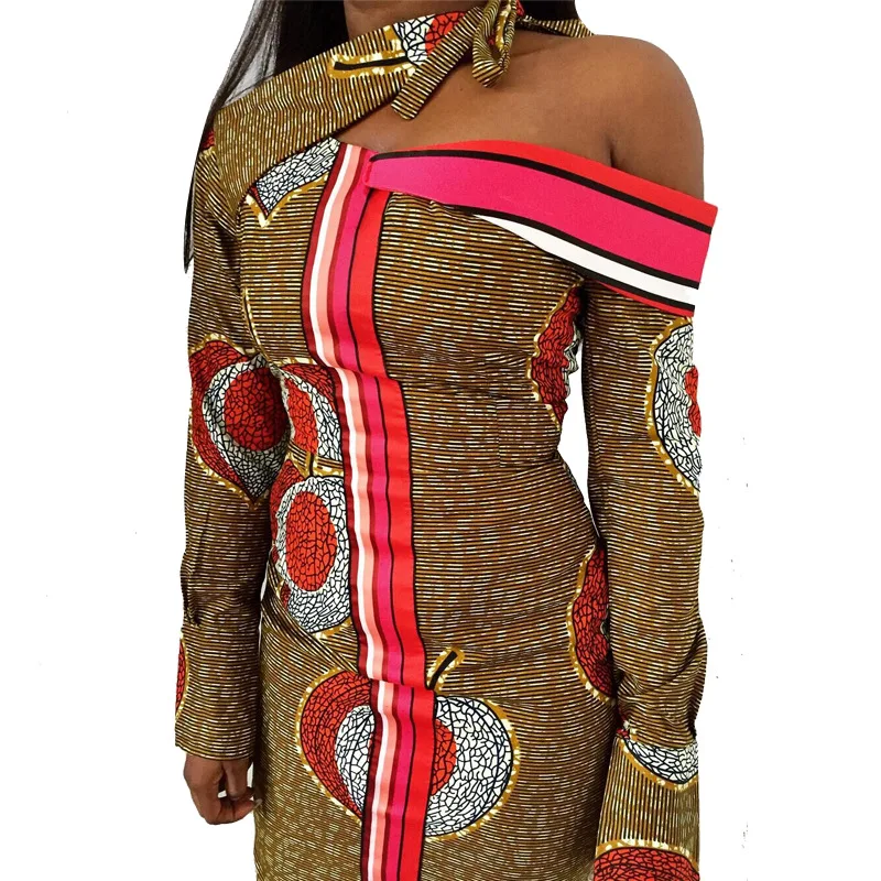 

P001 2020 AliExpress Popular New Dress European and American Cross-Border Printed Large Dress