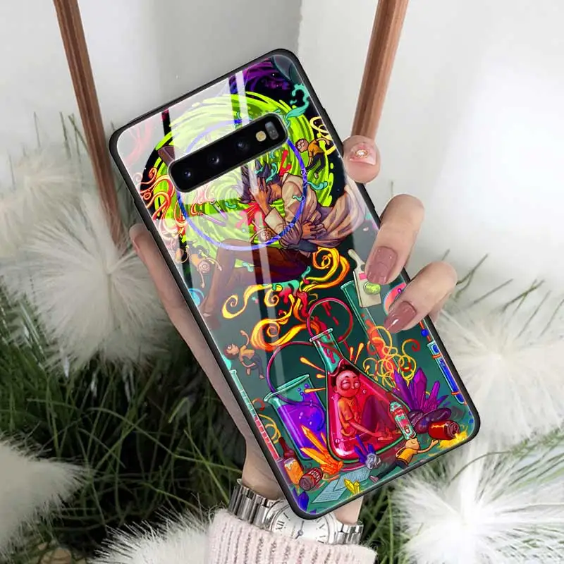 04 Чехол Rick And Morty из закаленного стекла для samsung Galaxy S10 S10e S9 S8 Note9 Note 10 Plus 5G A50 A30 края из ТПУ Fundas Capa - Цвет: 04