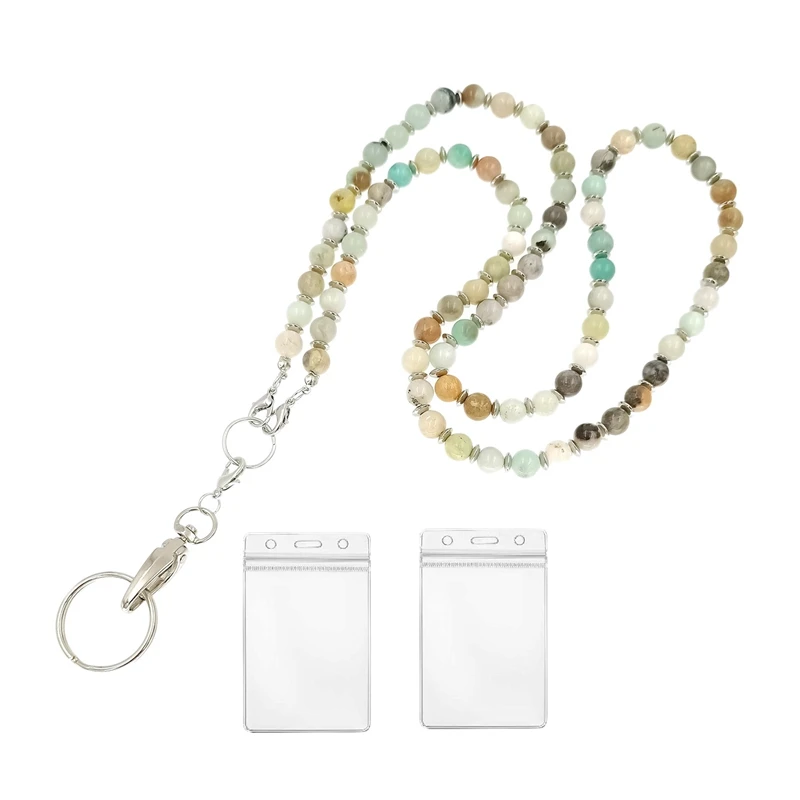 

Шнурки для ID значков, шнурки для очков из натурального дерева с бусинами, цепочки для очков для женщин, шнурок для ключей с карманом для карт