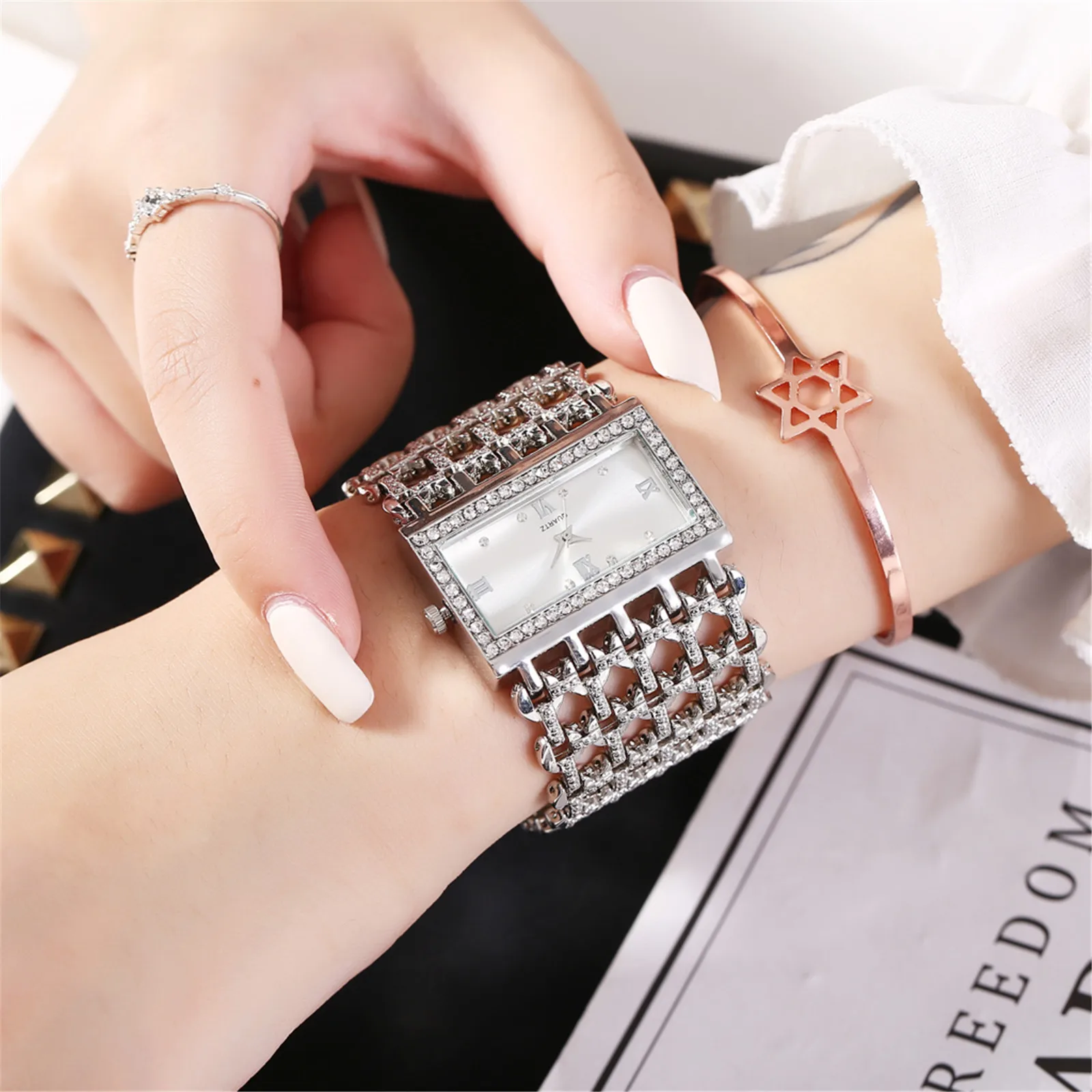 

Woman Watch 2020 Women Fashion Watch Clock Stainless Steel Casual Dress Wrist Crystal Jewelry luxury brand watch woman