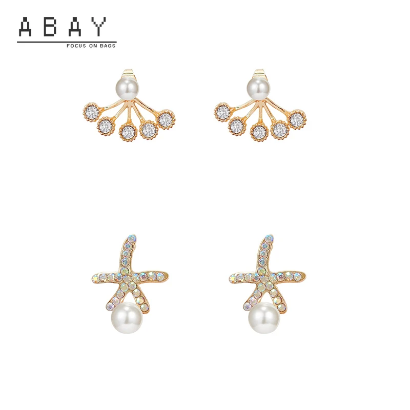 

S925 Silver Needle Starfish Square Earrings Women New Versatile Crystal Flowers Full Rhinestone Ultra Flash Temperament Earrings