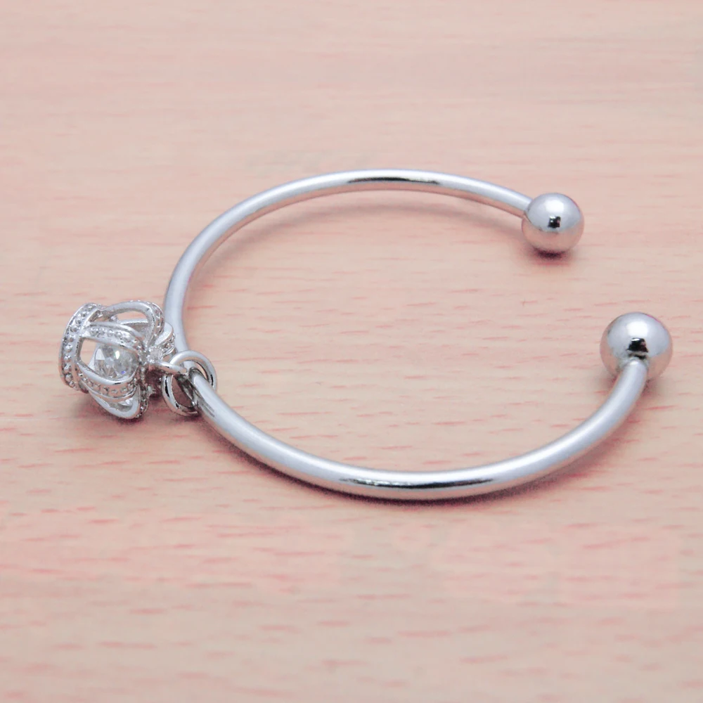 

Minimalist Women's 925 Silver Bracelet Crown Silver Bracelet Birthday Party Accessories Solid Silver Jewelry Open Bangle