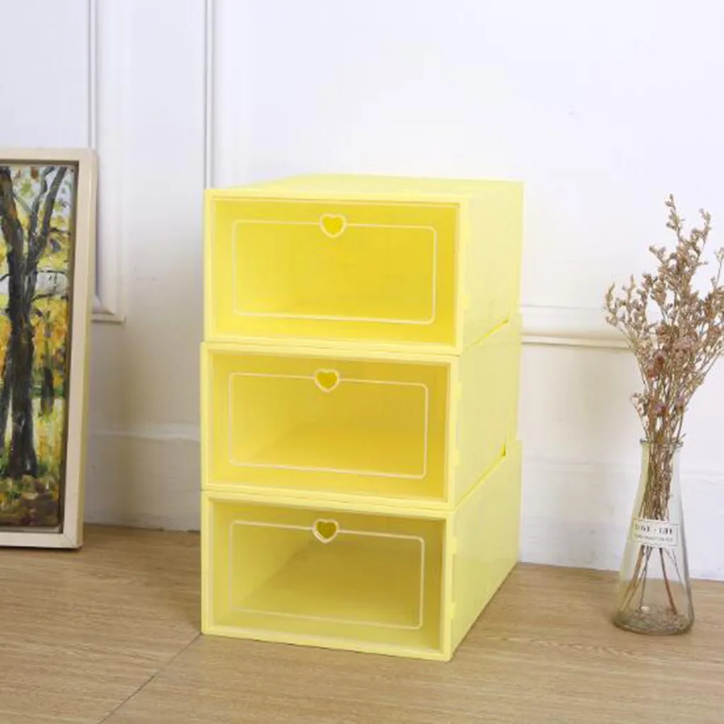 Новая складная прозрачная коробка для хранения обуви из пластика, удобная и пылезащищенная стойка для обуви.