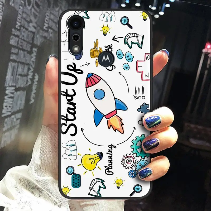 Мягкий чехол для телефона модный дизайн MOTO E6S 2020 задняя крышка прочный мультяшный