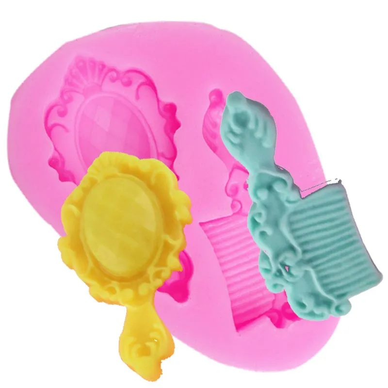 Гребень зеркало шоколад силиконовые формы кекс сделай сам Топпер помадка