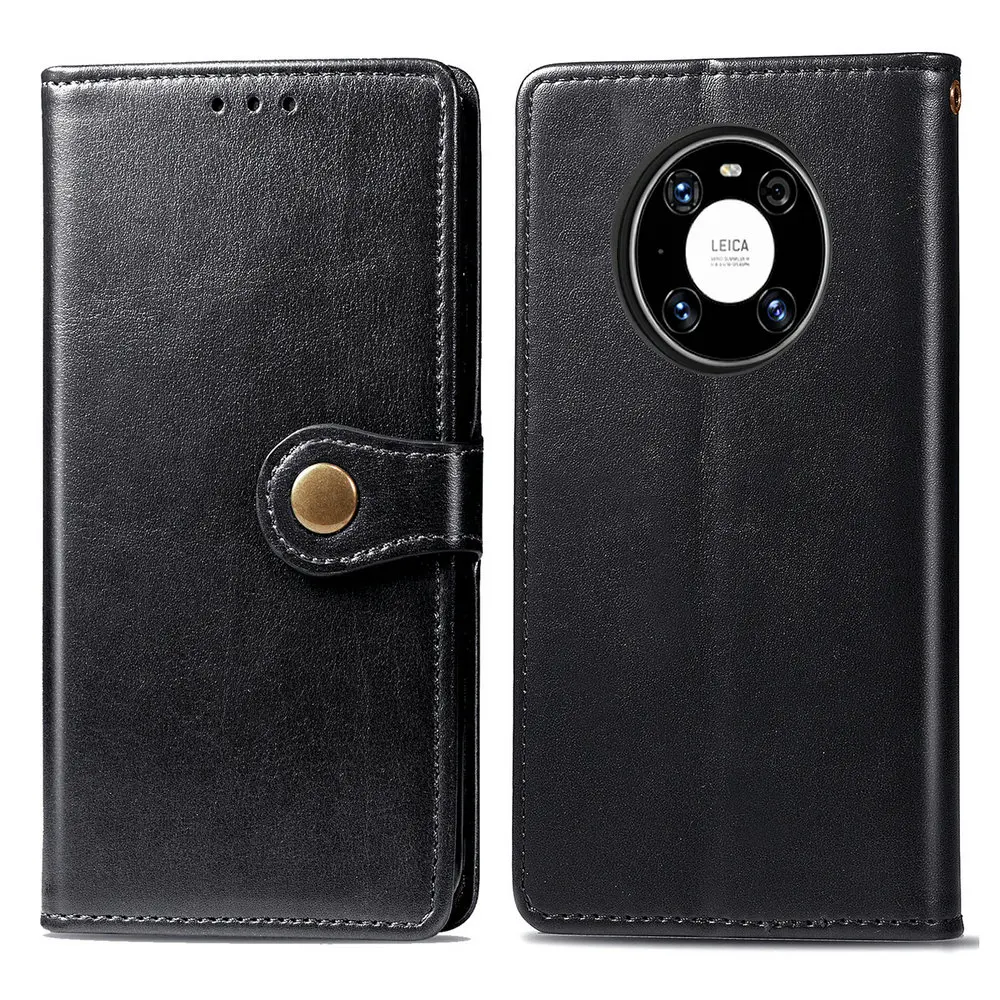 

For Huawei Mate 40 Pro Luxury Case Plain Leather 360 Protect Funda Huawei Mate40 Lite Flip Cover Mate40 40Pro Light Wallet Shell