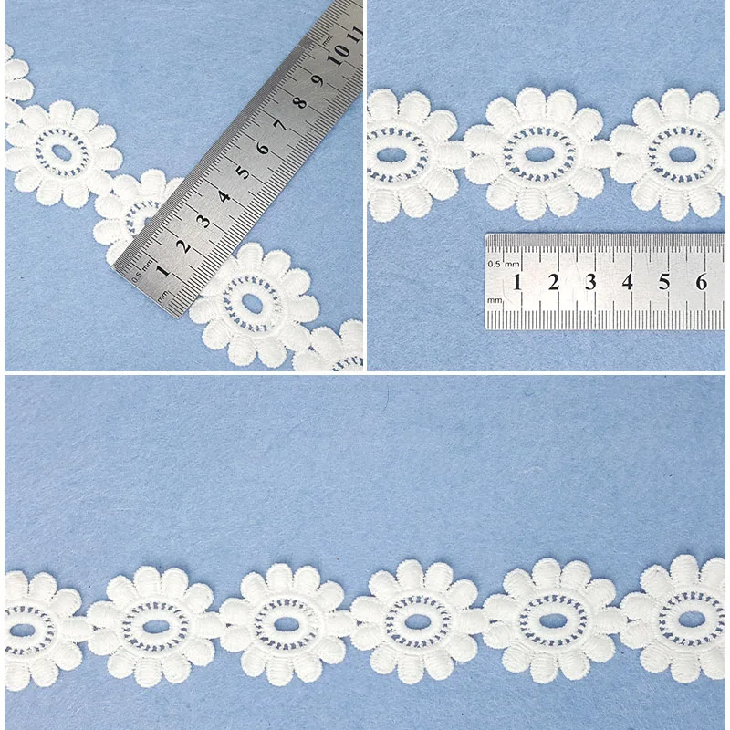 Свадебные кружевные планки Кружева Аппликация границы белый 7 ярдов