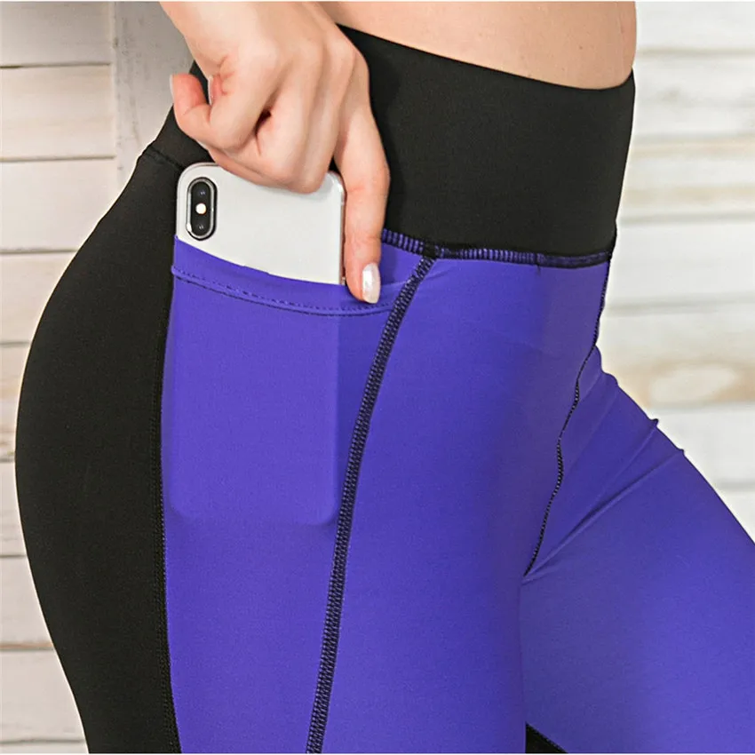 

2021 Pocket Women Yoga Set Tracksuit Sports Suit Fitness Mesh Top Leggings Gym Wear Running Clothing Sportswear Workout Sets