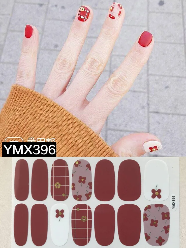 YXM-396 1 шт наклейки для ногтей, леопардовые, самоклеющиеся, сексуальные, дизайнерские, женские, слайдер, наклейки для украшения ногтей, маникюрные советы - Цвет: YXM-396