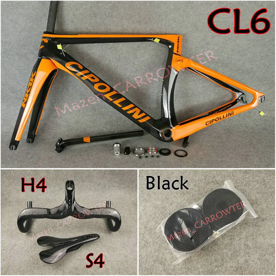 Package 3 Оранжевый черный T1000 3K MCipollini NK1K карбоновая дорожная рама Cipollini карбоновый руль седло бутылки воды Клетки упакованы для продажи - Цвет: Package 3