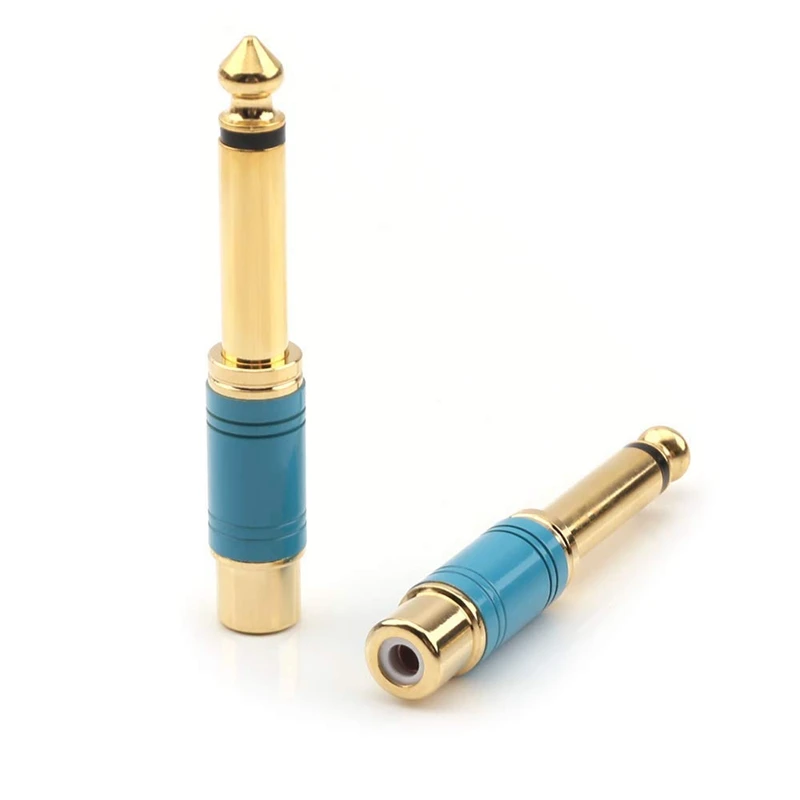 4 шт. 6 35 мм 1/4 дюйма мужской моно Ts к Rca Женский Соединительный аудио адаптер