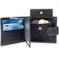 genuine leather mens wallet male purse simple hasp threefold short wallets casual coins pouch money clip photo cards holder