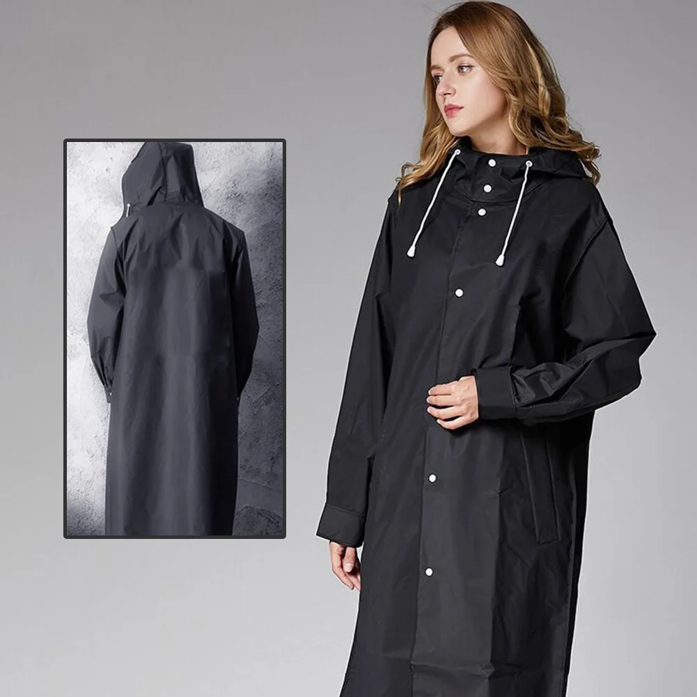 Водонепроницаемый длинный дождевик для мужчин и женщин Модное пончо с капюшоном
