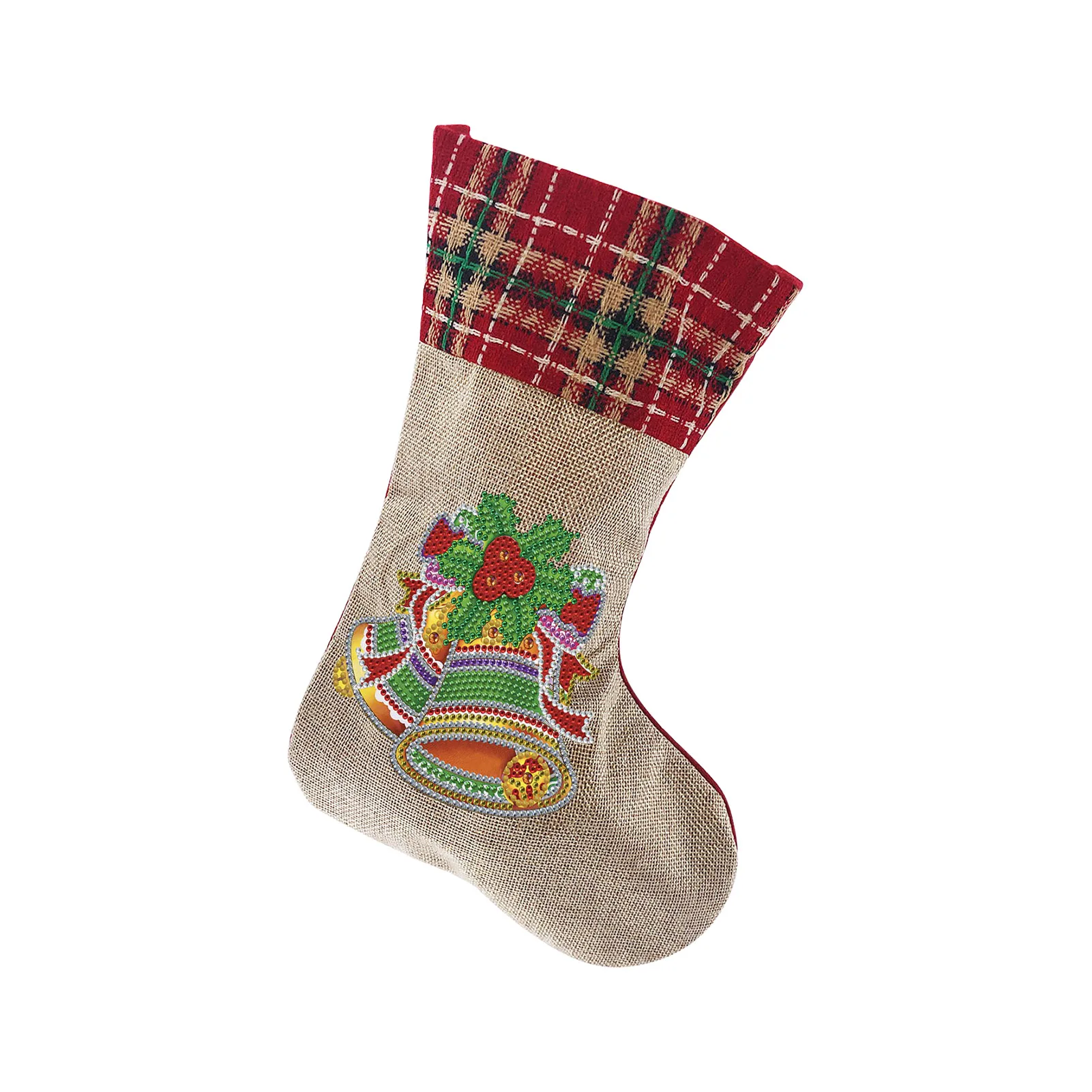 

DIY 5D Diamond Painting Christmas Sock Art Embroidery Gift Bag Xmas Rhinestone Candy Storage Bag Christmas Sock Kid Gift