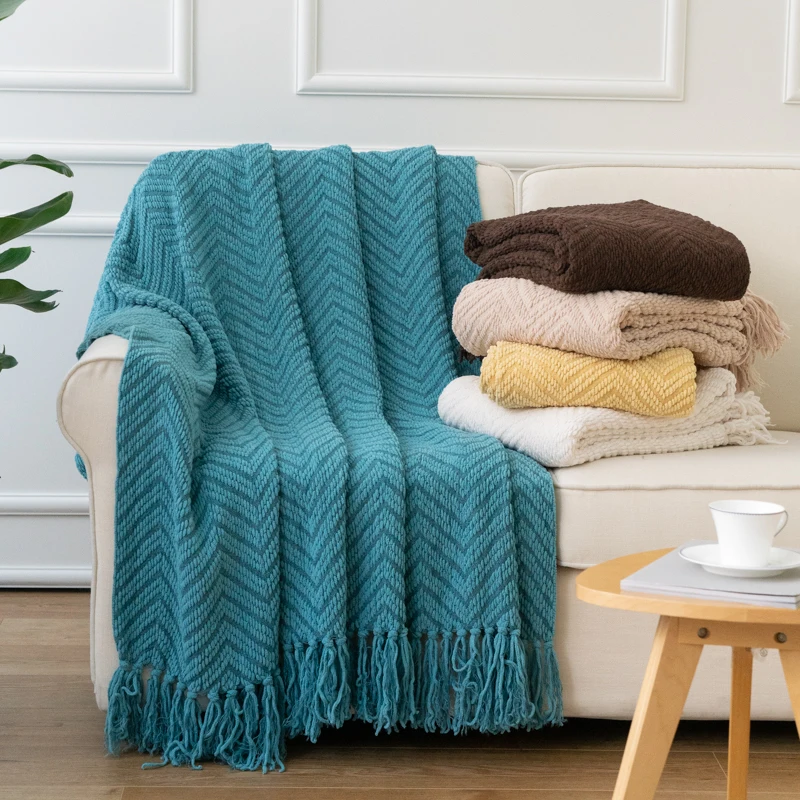 

Battilo Thick Knitted Blanket Throw Blanket Super Soft Throws for Sofa Bed Blanket Couch Cover Textured Tweed Warm Happy Nappers