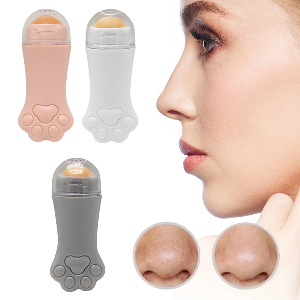 

Face Oil Absorbing Roller Cat Claw Volcanic Stone Blemish Remover Face T-zone Oil Removing Ball Facial Skin Care Cosmetic Tool