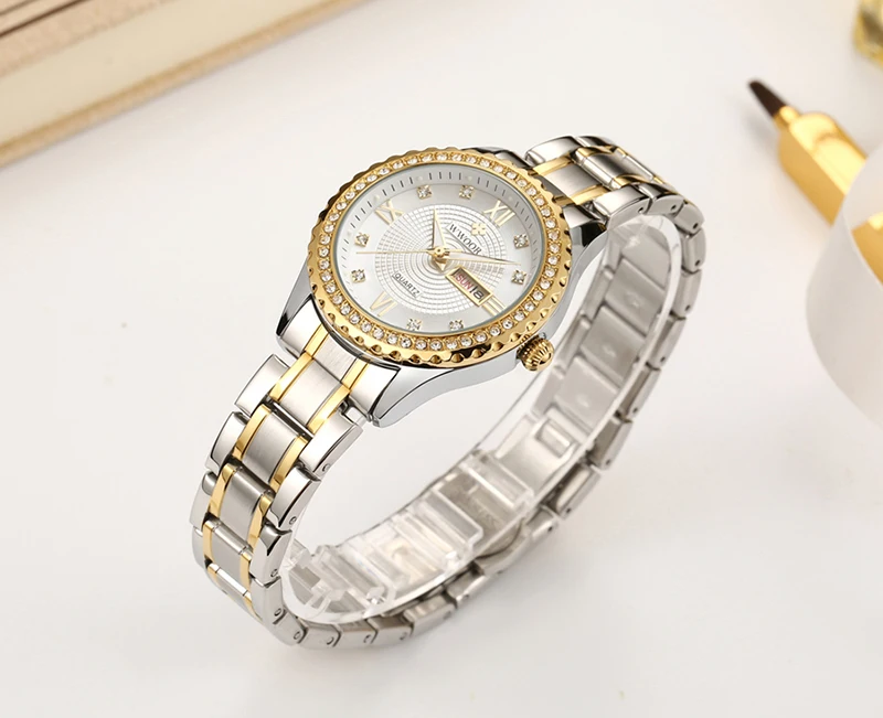 Новинка WWOOR женские часы Топ люксовый бренд модные повседневные женские кварцевые наручные часы из нержавеющей стали Сетчатое платье часы для девочки