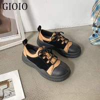 gioio shoes women spring 2021 new black new british style thick soled ladies sneakers casual trend girl shoes students jk