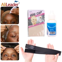 front lace wig glue edge control adhesives with hookloop elastic bands silk stockings cap wig hairnets for wear wig extensions