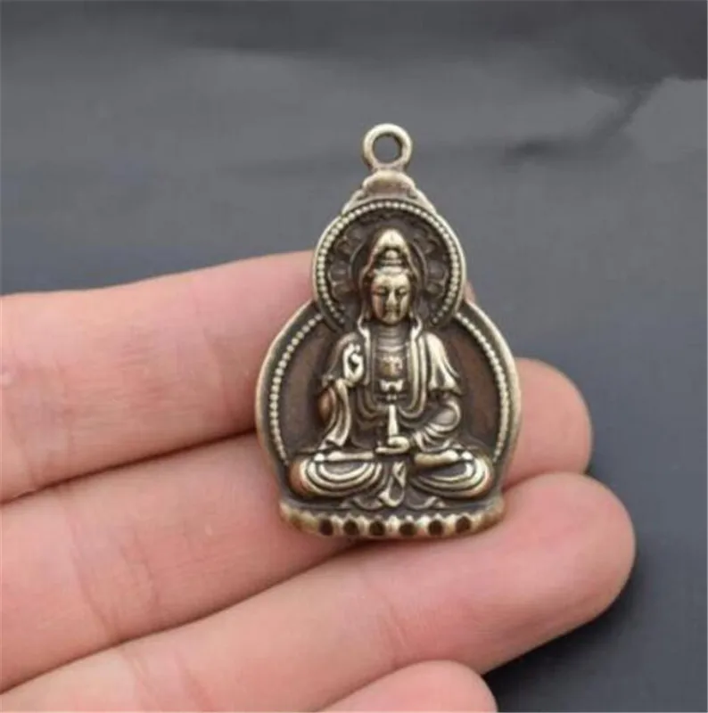 Медь статуя Коллекционные Китайский латунный резной kwan инь Гуаньинь Будда