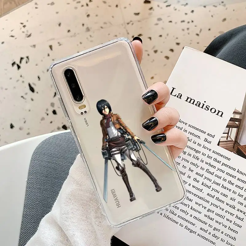 

attack on titan Phone Cases Transparent for Samsung A71 S9 10 20 HUAWEI p30 40 honor 10i 8x xiaomi note 8 Pro 10t 11