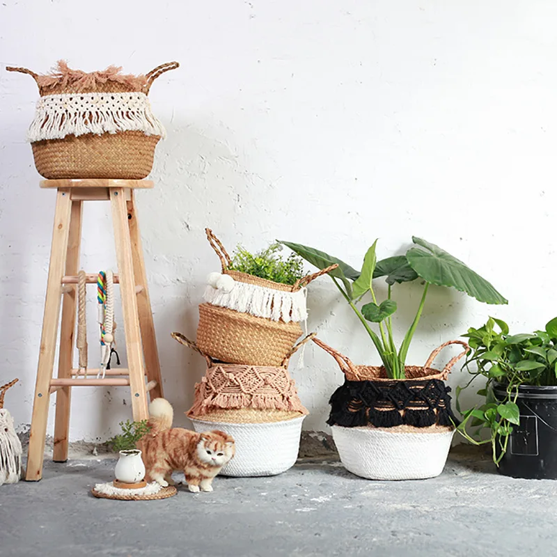 

Скандинавский ручной Подвески из ткани Творческий корзинка украшение гобелен для домашнего декора корзинка украшение гобелены эстетическ...