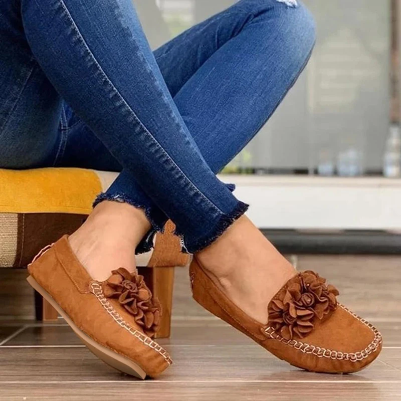

Women Shoes 2020 Handmade Ethnic Women Flats Leather Shoes Flat Flower Moccasins Soft Bottom Loafers Slip on Ladies Shoes Loafer