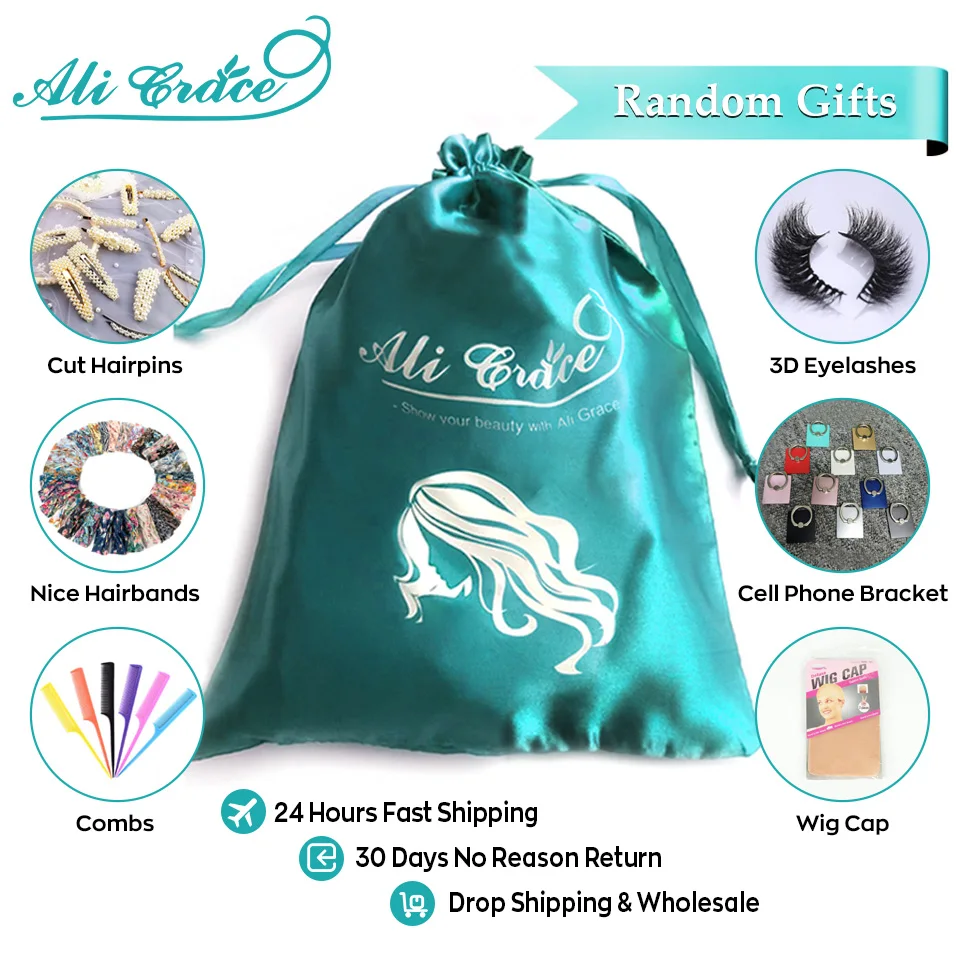 Али Грация волос волна воды перуанские волосы Связки с 13x4 кружевной фронтальный 4