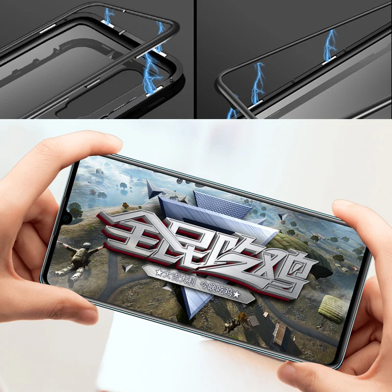 

360 Magnetic Case For Huawei P30 P20 Lite Mate 30 20 X Pro 10 Lite Cases for Huawei Nova 5T P Smart 2019 Tempered glass Cover