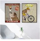 Картина на холсте с изображением английского бульдога мороженого собаки настенные художественные Ретро постеры и принты для украшения гостиной