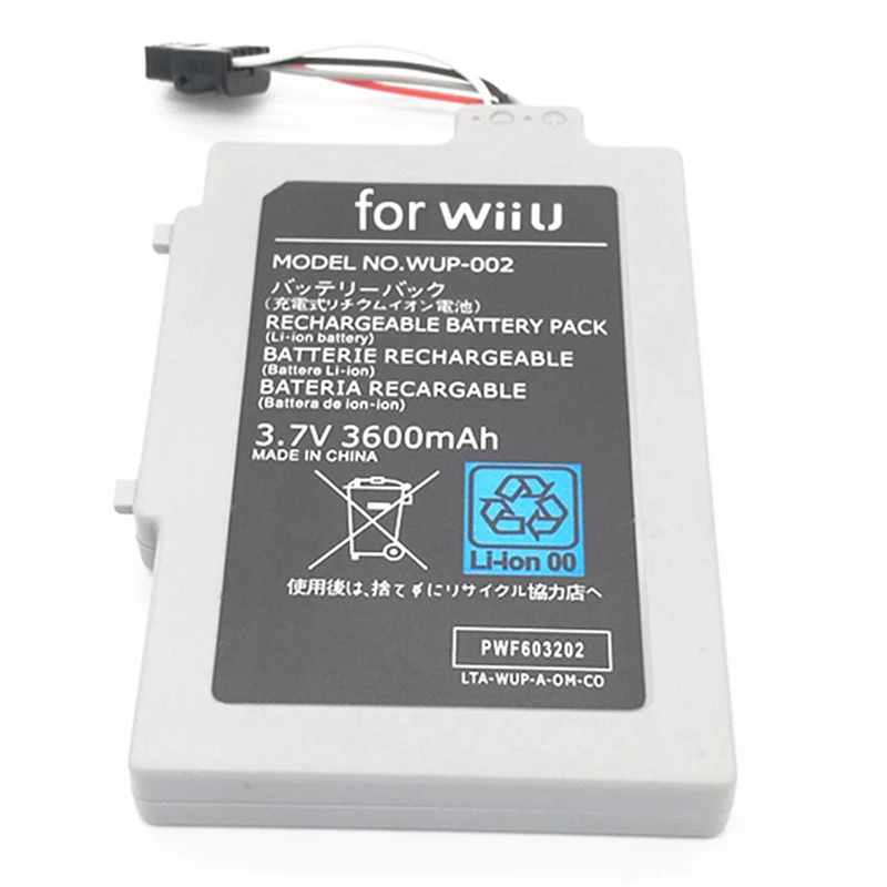 Литий-ионный аккумулятор 100% 3600 мАч для игровой консоли Nintendo Wii U перезаряжаемая