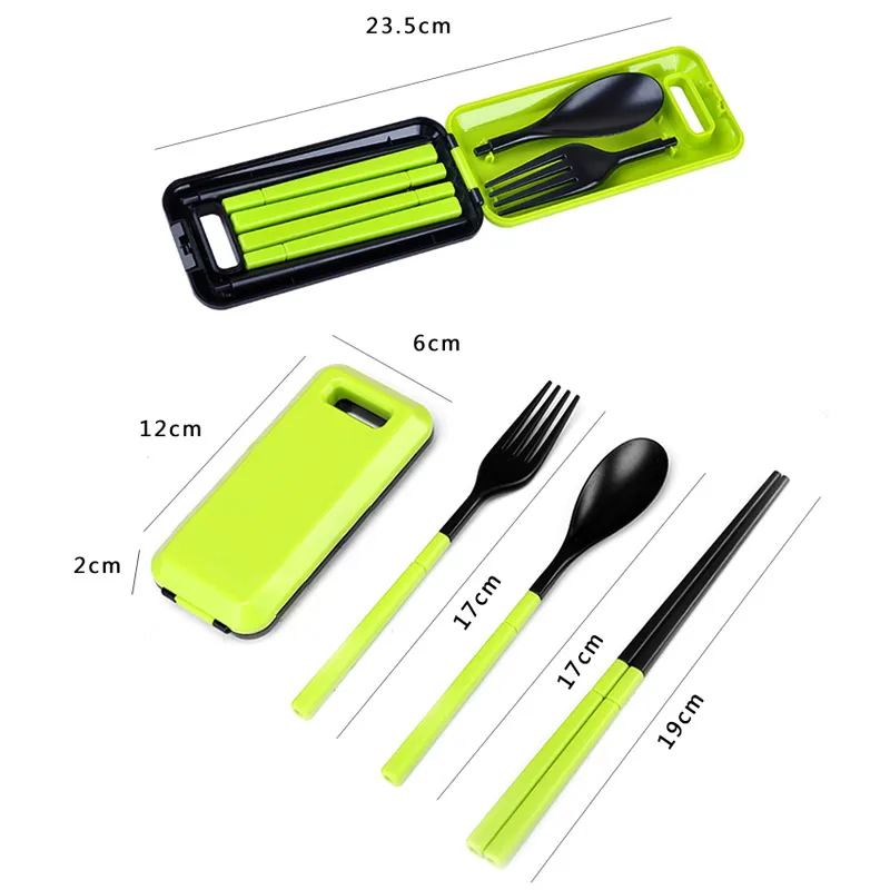 Outdoor Camping 3 In 1 Folding Tableware Environmental Abs Material Cutlery Set Chopsticks Spoon Fork Hiking Travel Port | Спорт и